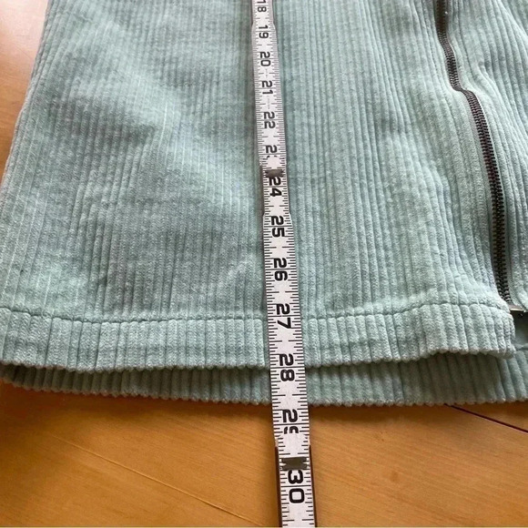 Denim & Co Womens Corduroy Jacket Medium Light Green Zip Up Pockets Unlined - Picture 11 of 11